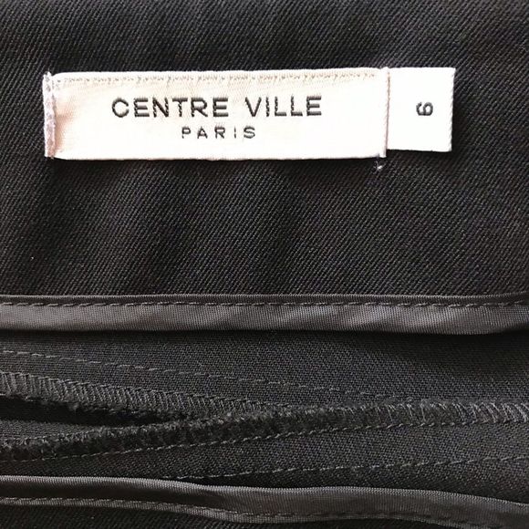 CENTRE VILLE Paris Skirt Fitted Black Zipper Horizontal Accents Size 6 - Picture 3 of 5